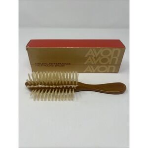 Vintage Avon Natural Performance Half Round Brush In Box 1982 Butterscotch